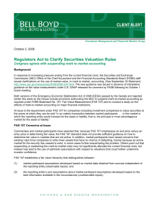 Regulators Act to Clarify Securities Valuation Rules  October 2, 2008
