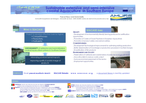 Sustainable extensive and semi-intensive coastal Aquaculture  in Southern Europe 7 –