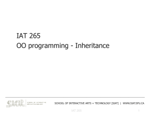 IAT 265 OO programming - Inheritance ______________________________________________________________________________________ 1