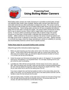 Using Boiling Water Canners Preserving Food: