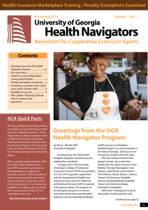 Health Navigators University of Georgia  Newsletter for Cooperative Extension Agents