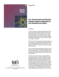 U.S. Government and Nuclear Energy Industry Response to the Fukushima Accident