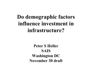 Do demographic factors influence investment in infrastructure? Peter S Heller