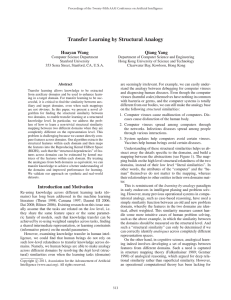 Transfer Learning by Structural Analogy Huayan Wang Qiang Yang