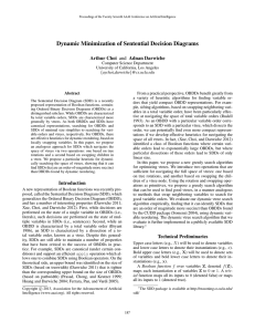 Dynamic Minimization of Sentential Decision Diagrams Arthur Choi and Adnan Darwiche