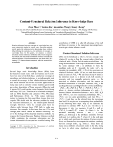 Content-Structural Relation Inference in Knowledge Base Zeya Zhao , Yantao Jia