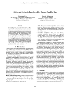 Online and Stochastic Learning with a Human Cognitive Bias Hidekazu Oiwa