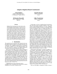 Adaptive Singleton-Based Consistencies Amine Balafrej Christian Bessiere El Houssine Bouyakhf