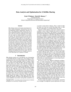 Data Analysis and Optimization for (Citi)Bike Sharing Eoin O’Mahony