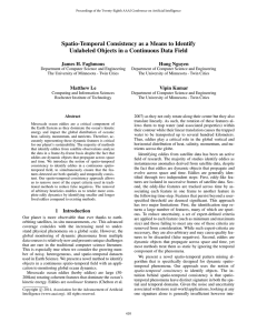 Spatio-Temporal Consistency as a Means to Identify James H. Faghmous Hung Nguyen