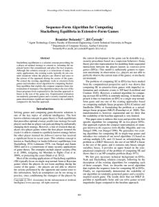 Sequence-Form Algorithm for Computing Stackelberg Equilibria in Extensive-Form Games Branislav Boˇsansk´y