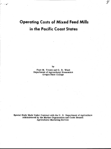 Operating Costs of Mixed Feed Mills in the Pacific Coast States