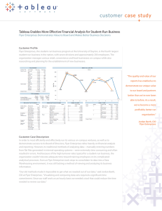 customer case study Tableau Enables More Effective Financial Analysis for Student-Run Business