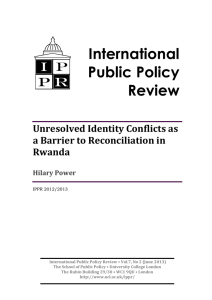 International Public Policy Review Unresolved Identity Conflicts as