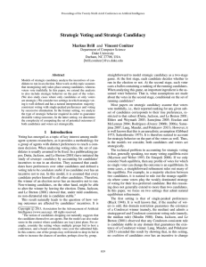 Strategic Voting and Strategic Candidacy Markus Brill and Vincent Conitzer