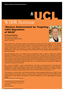 WIBR Seminar ‘Memory Enhancement by Targeting Cdk5 Regulation