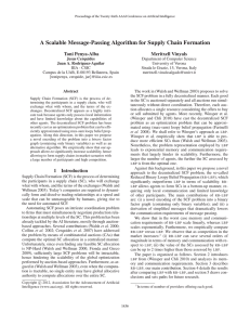 A Scalable Message-Passing Algorithm for Supply Chain Formation Toni Penya-Alba Meritxell Vinyals