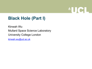 Black Hole (Part I) Kinwah Wu Mullard Space Science Laboratory University College London
