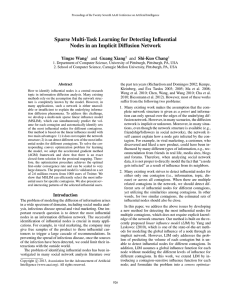 Sparse Multi-Task Learning for Detecting Inﬂuential Yingze Wang and Guang Xiang