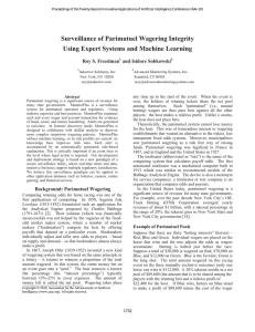 Surveillance of Parimutuel Wagering Integrity Using Expert Systems and Machine Learning