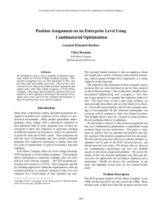 Position Assignment on an Enterprise Level Using Combinatorial Optimization Leonard Kinnaird-Heether
