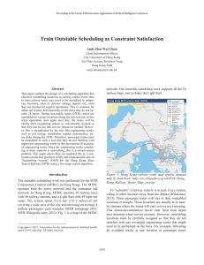 Train Outstable Scheduling as Constraint Satisfaction Andy Hon Wai Chun