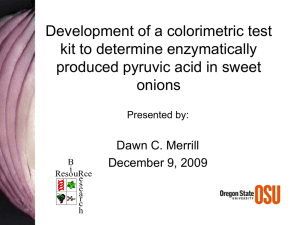 Development of a colorimetric test kit to determine enzymatically onions