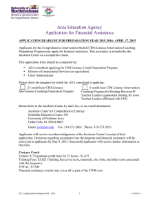 Area Education Agency Application for Financial Assistance