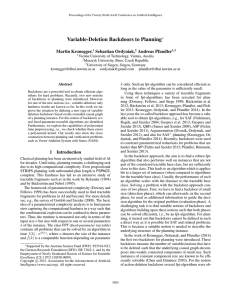 Variable-Deletion Backdoors to Planning Martin Kronegger, Sebastian Ordyniak, Andreas Pfandler