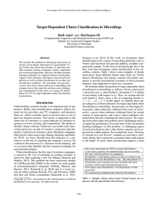 Target-Dependent Churn Classification in Microblogs Hadi Amiri and Hal Daume III
