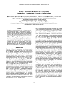 Using Correlated Strategies for Computing Stackelberg Equilibria in Extensive-Form Games Jiˇr´ı ˇ Cerm´ak