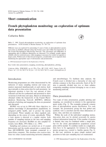 Short communication French phytoplankton monitoring: an exploration of optimum data presentation Catherine Belin