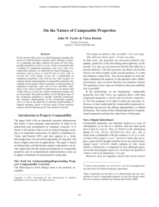 On the Nature of Composable Properties Abstract
