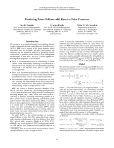 Predicting Power Failures with Reactive Point Processes S¸eyda Ertekin Cynthia Rudin