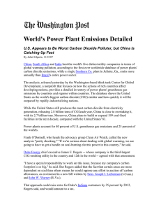 World's Power Plant Emissions Detailed Catching Up Fast