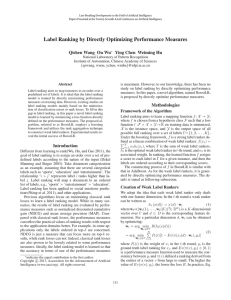 Label Ranking by Directly Optimizing Performance Measures Qishen Wang Ou Wu