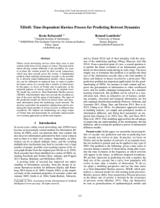 TiDeH: Time-Dependent Hawkes Process for Predicting Retweet Dynamics Ryota Kobayashi Renaud Lambiotte