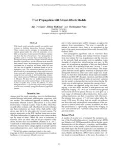 Trust Propagation with Mixed-Effects Models Jan Overgoor , Ellery Wulczyn and Christopher Potts