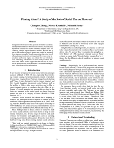 Pinning Alone? A Study of the Role of Social Ties on... Changtao Zhong , Nicolas Kourtellis , Nishanth Sastry
