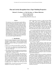 Plan and Activity Recognition from a Topic Modeling Perspective