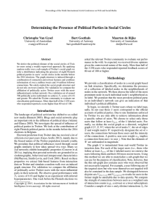 Determining the Presence of Political Parties in Social Circles Bart Goethals