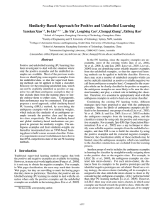 Similarity-Based Approach for Positive and Unlabelled Learning Yanshan Xiao , Bo Liu
