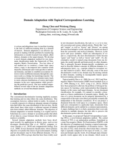 Domain Adaptation with Topical Correspondence Learning