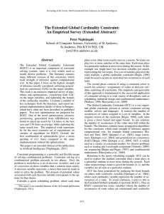 The Extended Global Cardinality Constraint: An Empirical Survey (Extended Abstract)
