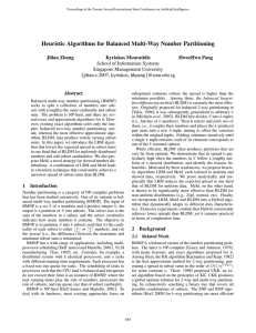 Heuristic Algorithms for Balanced Multi-Way Number Partitioning