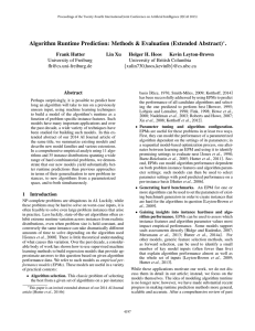 Algorithm Runtime Prediction: Methods &amp; Evaluation (Extended Abstract) . Abstract