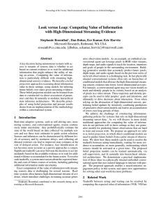 Look versus Leap: Computing Value of Information with High-Dimensional Streaming Evidence