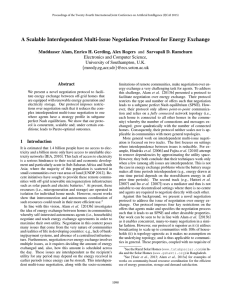 A Scalable Interdependent Multi-Issue Negotiation Protocol for Energy Exchange