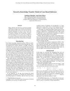 Toward a Knowledge Transfer Model of Case-Based Inference Santiago Onta ˜n´on