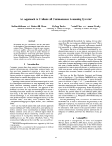 An Approach to Evaluate AI Commonsense Reasoning Systems Gy¨orgy Tur´an